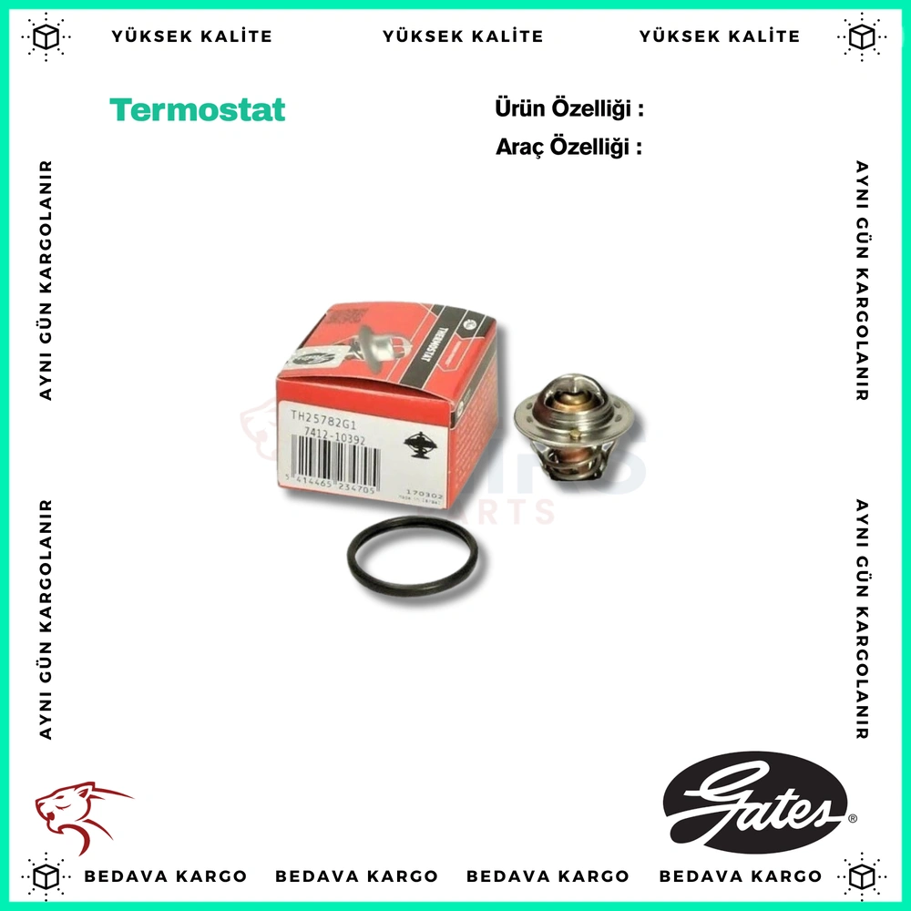 Termostat 82 C Ford Focus 98 -> Focus Ii-Iii 03 -> Fiesta 01 -> Fusion 01>12 1.25-1.4-1.6 16v Mondeo Iv 1.6 Ti Vct 07>14 - 4M5G8575ZB - Yedek Parça