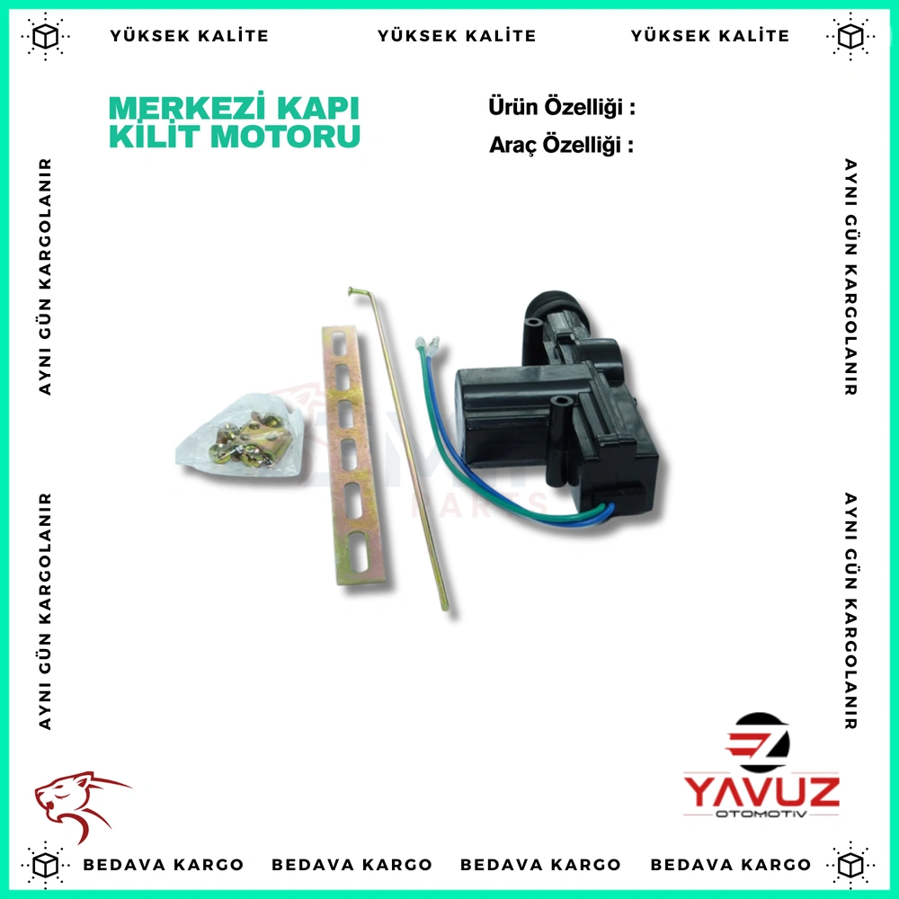 ÜNİVERSAL MERKEZİ KAPI KİLİT MOTORU (12V) (2 KABLOLU) - 85007930 - Yedek Parça