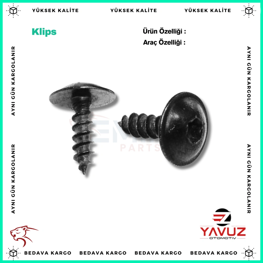 VOLKSWAGEN,ÜNİVERSAL TORX VİDA DAVLUMBAZ KLİPSİ (4,8x13,5x16) - N90775001 - Yedek Parça