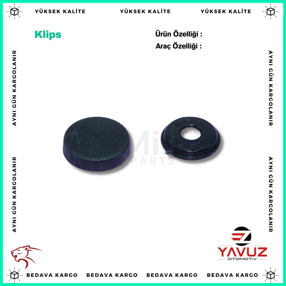 ÜNİVERSAL VİDA KAPAĞI (BÜYÜK ) (DIŞ SİYAH:17x15,3-İÇ SİYAH:14,4x9 DLK:4,9 - Yedek Parça