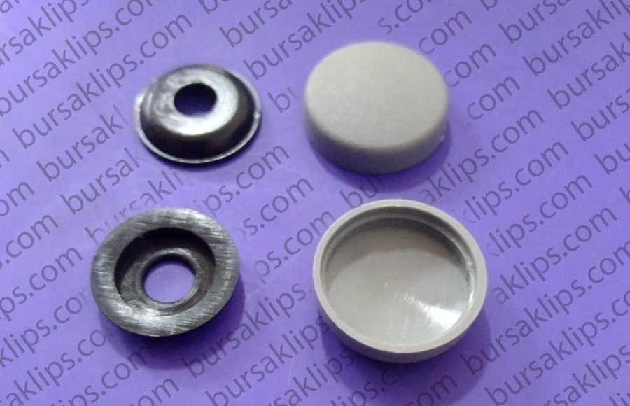 ÜNİVERSAL VİDA KAPAĞI (BÜYÜK BOY) (DIŞ KPK KOYU GRİ:17x15,3mm-İÇ KPK SİYAH:14,4x9mm DELİK:4,9) (YILDIZ SİLİNDİR BAŞ VİDA İÇİN) - Yedek Parça