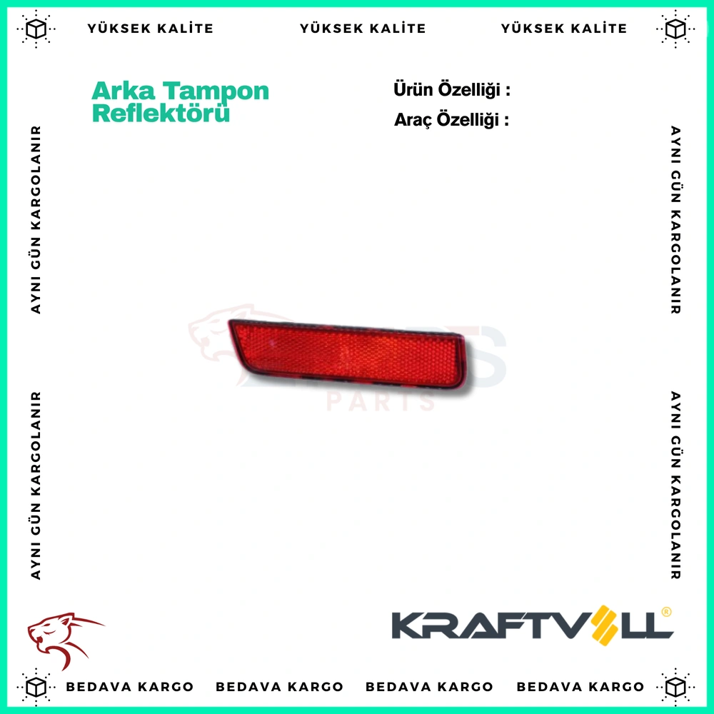 Arka Tampon Reflektoru Sis Lambasi Sol Dacia Duster Logan 2 10- - 265654344R - Yedek Parça