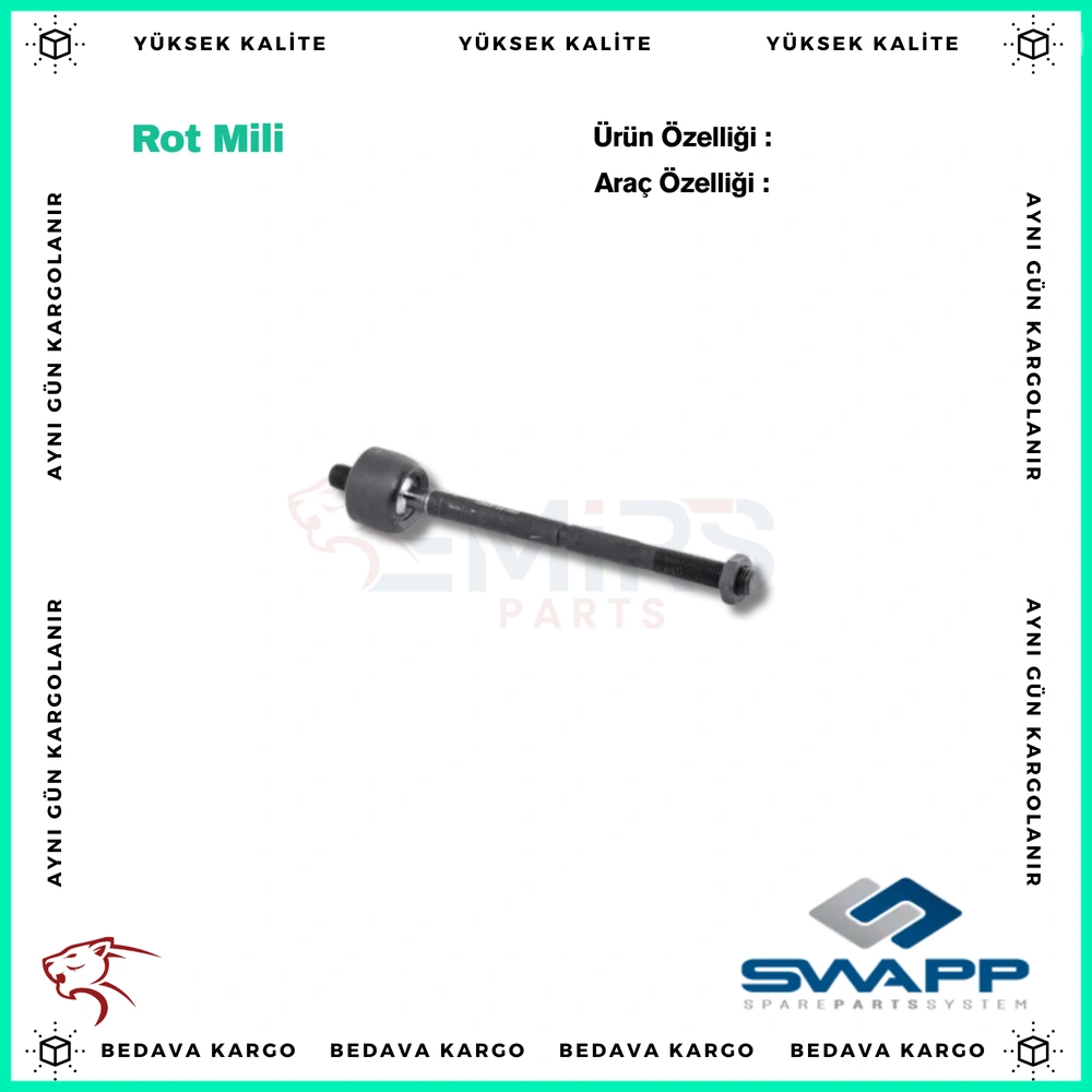 Rot Mili Renault Kangoo 08- Megane 09-15 Scenic 09-16 Fluence 10-17 Dacia Duster 2 (Uyumlu Oluyor Kucuk Kafa) - 7701478406 - Yedek Parça