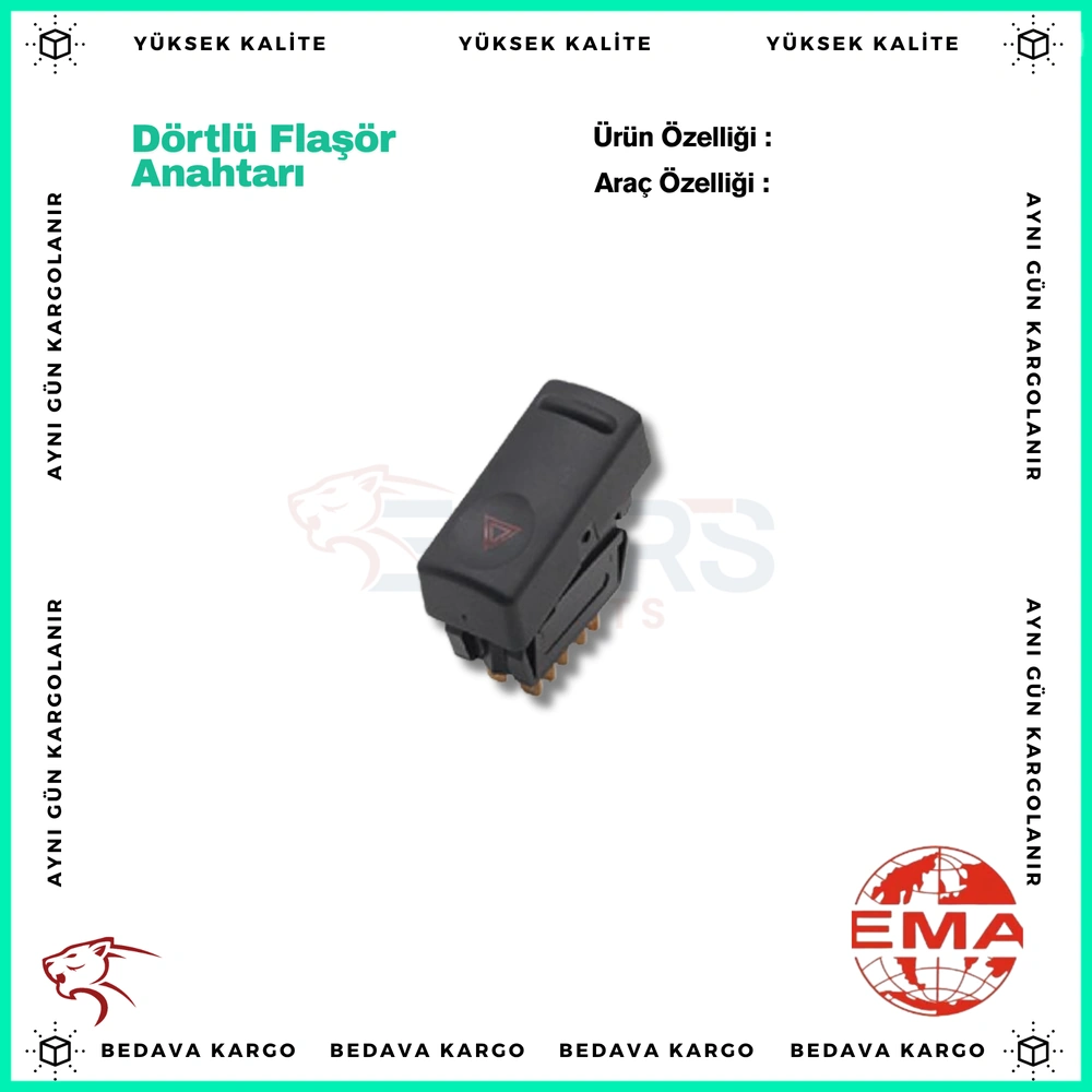 Dortlu Flasor Anahtari Renault R19 - 7700817335 - Yedek Parça