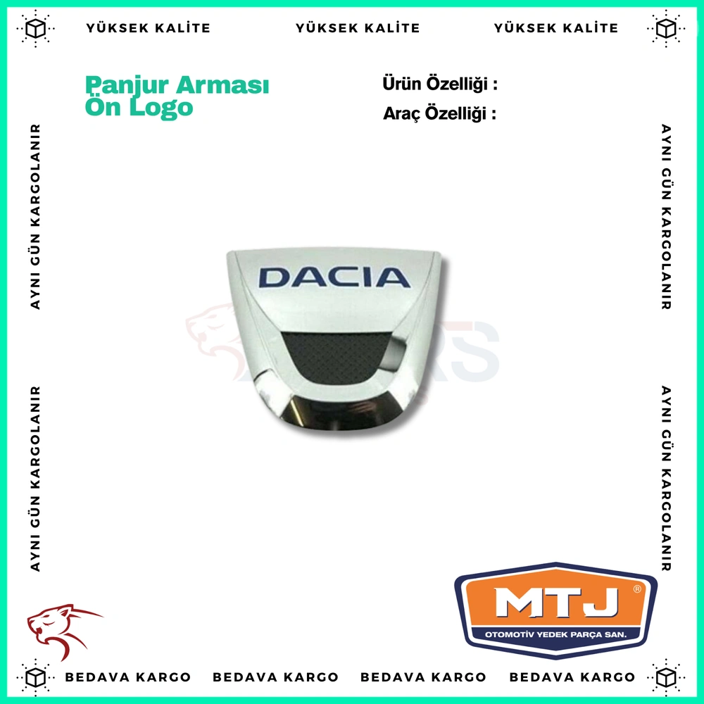 Panjur Armasi On Logosu Dacia Mavi 3d - 8200811907 - Yedek Parça