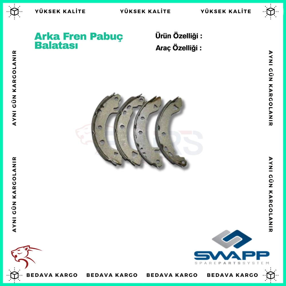 Arka Fren Pabuc Balatasi Renault R19 Express - 7701202919 - Yedek Parça