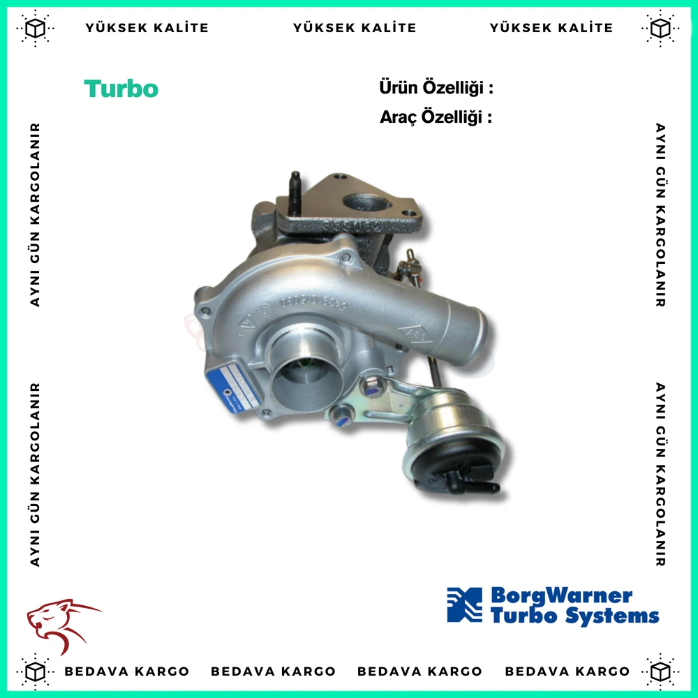 Turbo Renault Clio Ii 01>symbol 01>kangoo 02>megane Ii 03> Scenic Ii 03> Almera-Micra 03> 1.5dci K9k (80 Bg) - 8200119854 - Yedek Parça