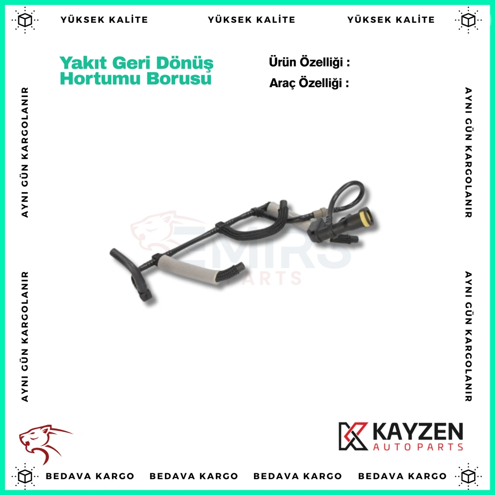 Yakit Geri Donus Hortumu Borusu Renault Clio 4 Fluence Talisman Kangoo 3 Megane 3 Hb Dacia Duster 1.5 - 166717694R - Yedek Parça