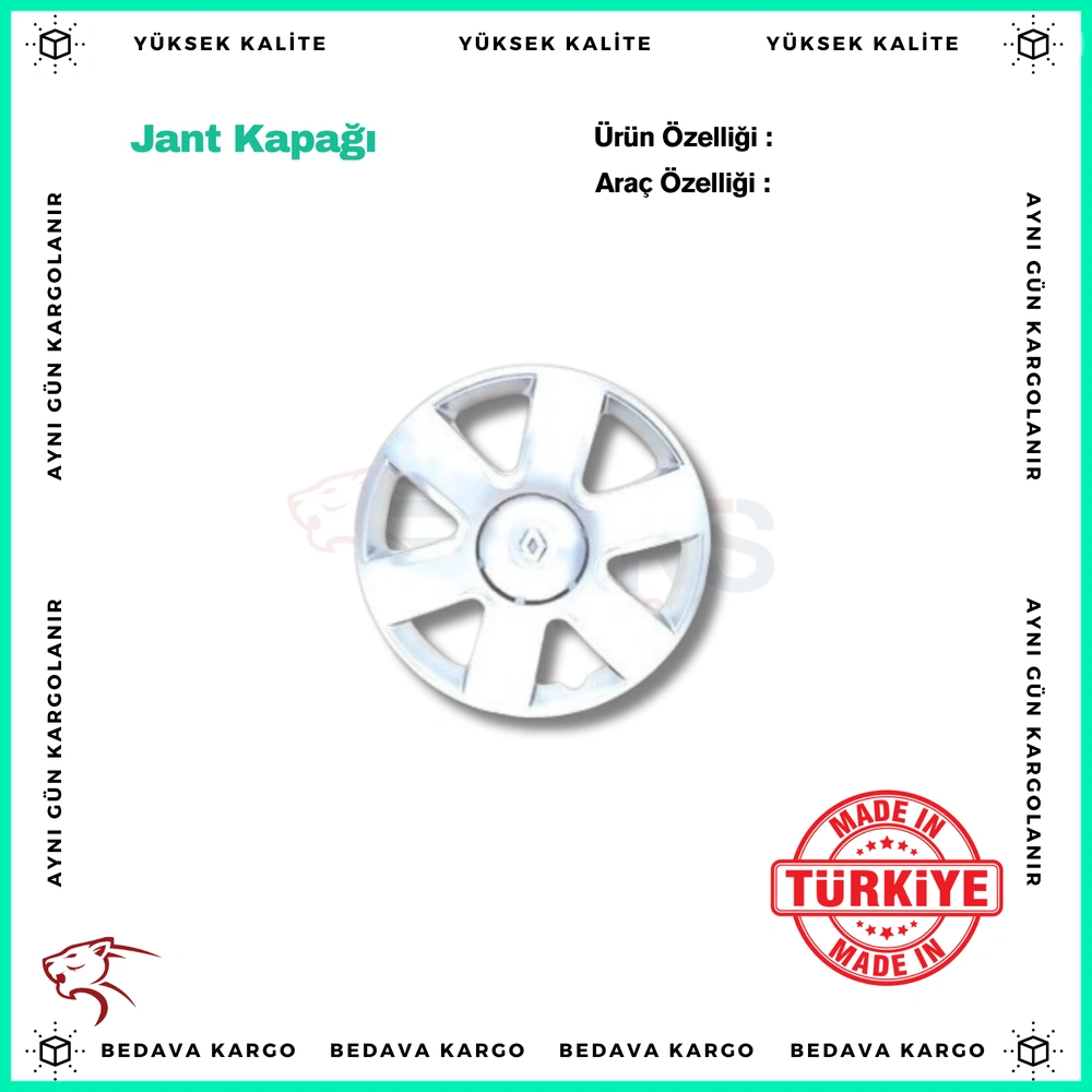 Jant Kapagi 15 Jant Renault Kangoo 2 - 8200455111 - Yedek Parça