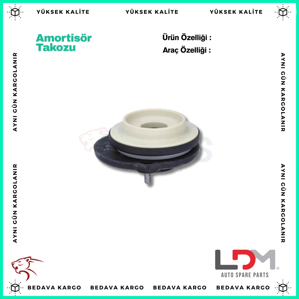 Amortisor Takozu + Sapkasi + Rulmani Kit Sol On Fiat Fiorino Nemo Linea Doblo Peugeot Bipper - 52109287 - Yedek Parça
