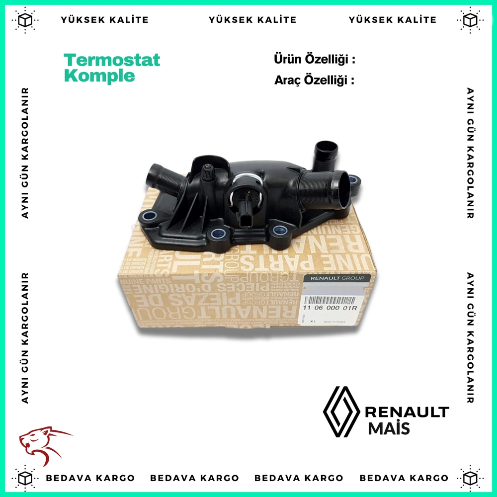 Termostat Komple Renault Clio 4 Megane 3 1.4 16v H4j - 110600001R - Yedek Parça