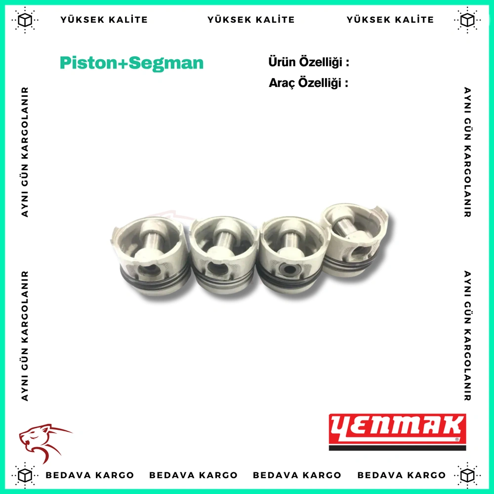 Piston+segman 050 Renault R19 1.9 DCI F8q - 7701643945 - Yedek Parça