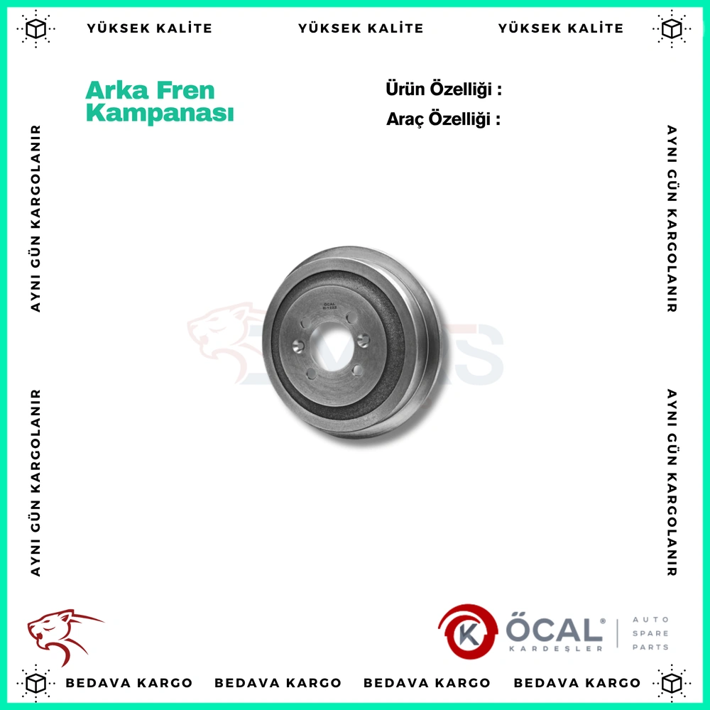 Arka Fren Kampanasi Renault Kangoo 1.2 1.6 16v 1.9 DTI 1.9 D 98-01 - 8200256121 - Yedek Parça