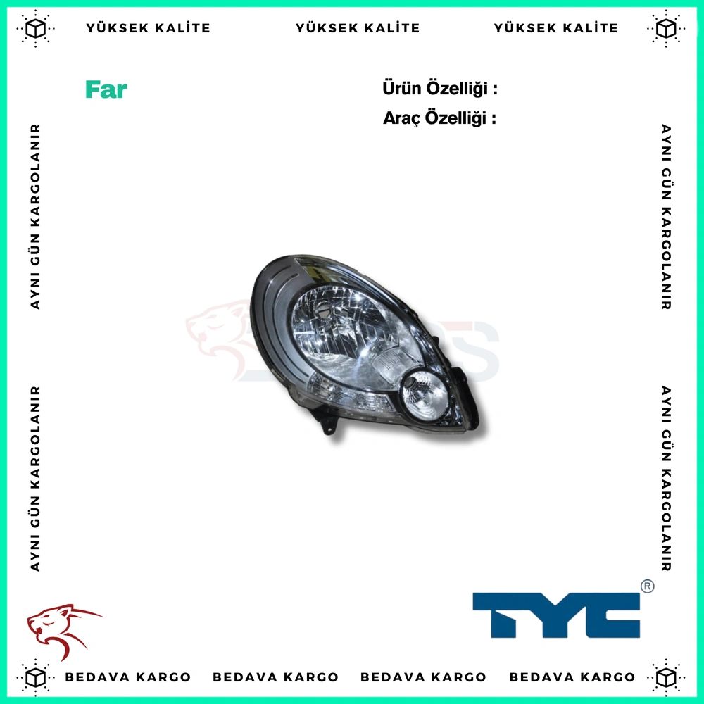 Far Sag Renault Kangoo 3 2008- - 7701068178 - Yedek Parça