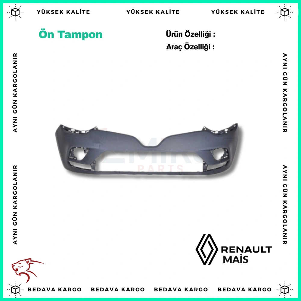 Renault Clio 4 On Tampon 16- - 620226290R - Yedek Parça