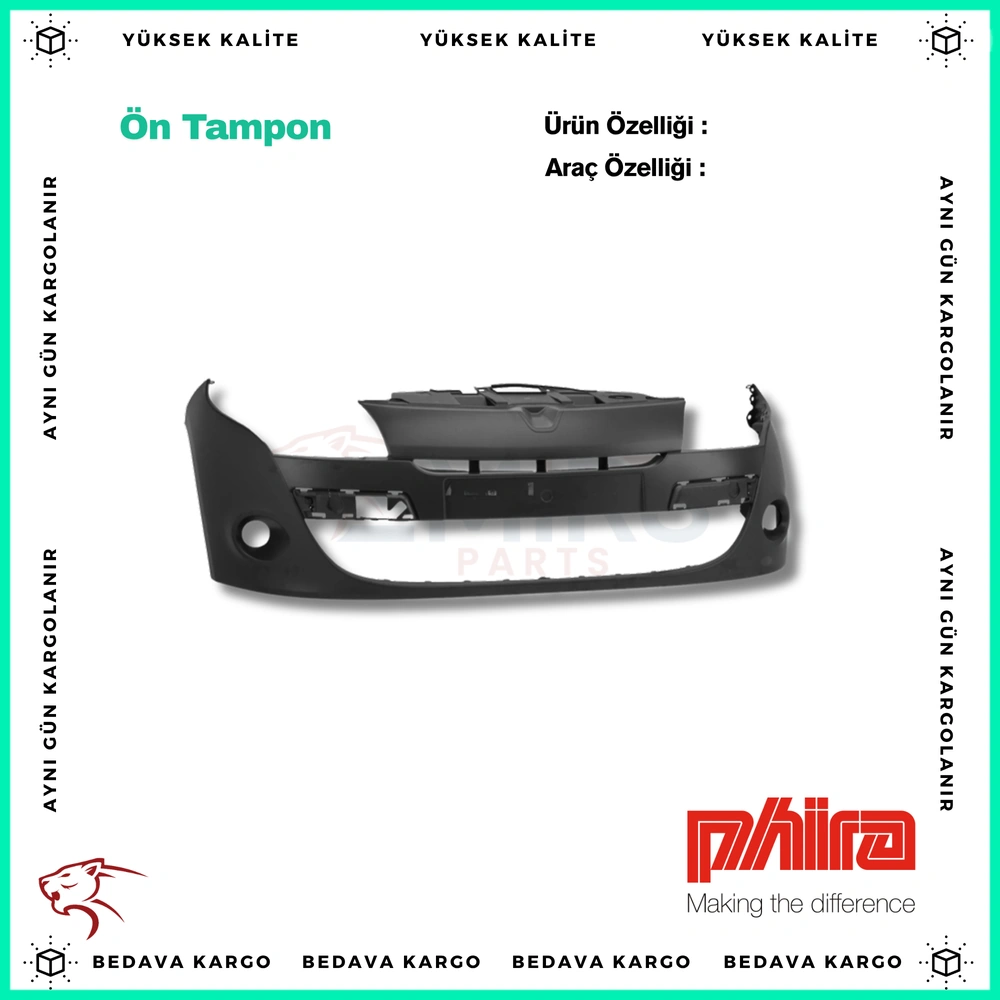 Renault Megane 3 5 Kapi On Tampon 08- - 620225628R - Yedek Parça