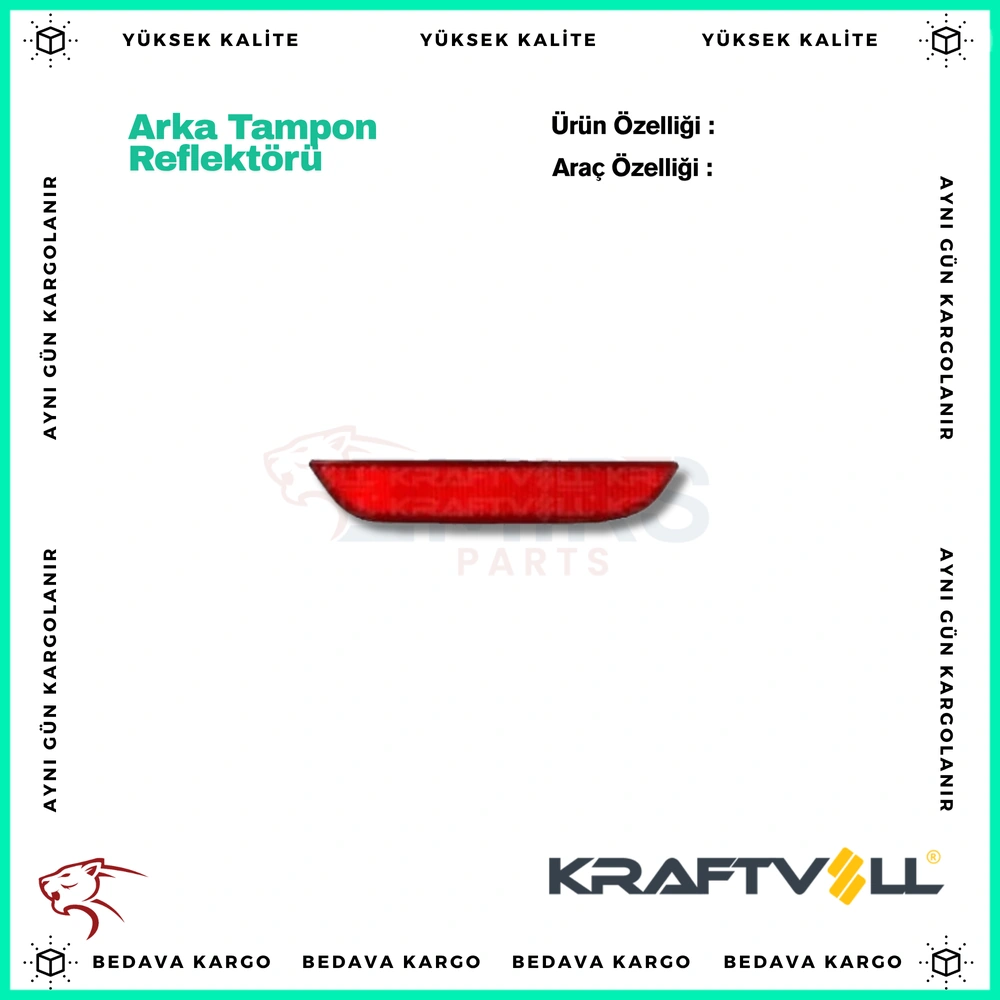 Arka Tampon Reflektoru Sis Lambasi Sol Renault Clio 4 Hb 12- - 265659650R - Yedek Parça