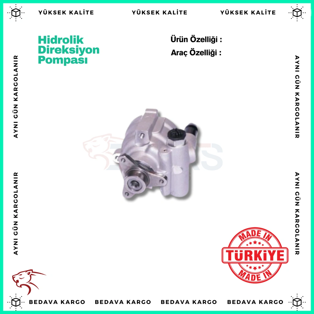 Hidrolik Direksiyon Pompasi Hidrolik Renault Kangoo 1.9 D Clio Laguna Megane - 491108814R - Yedek Parça