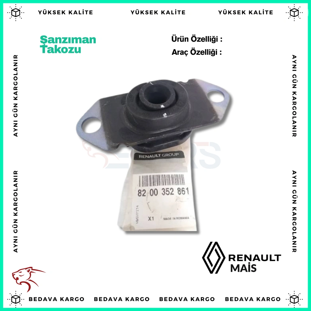 Sanziman Takozu Renault Clio 3 Megane 2 Dacia Logan 1.2 1.5 1.9 2.0 2005- - 8200352861 - Yedek Parça