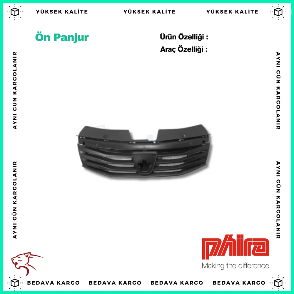 On Panjur Siyah Dacia Sandero 09- - 8200735104 - Yedek Parça