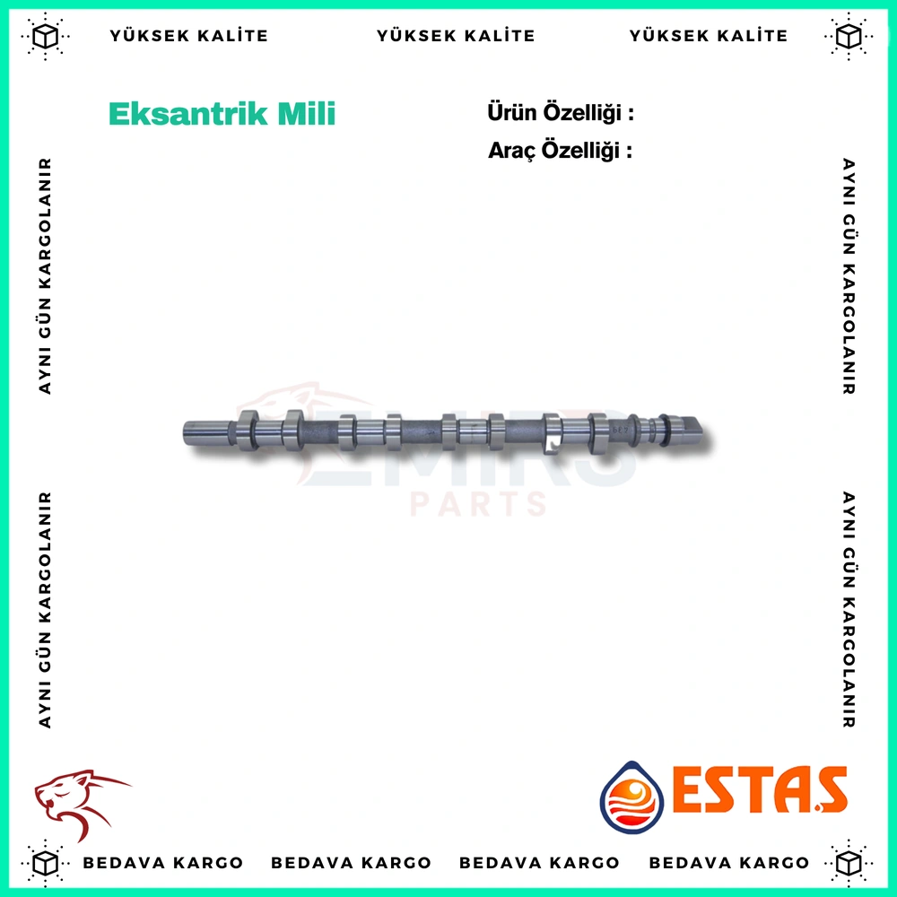 Eksantrik Mili Emme Renault Master 2 2.5 DCI 16v G9u - 8200019181 - Yedek Parça