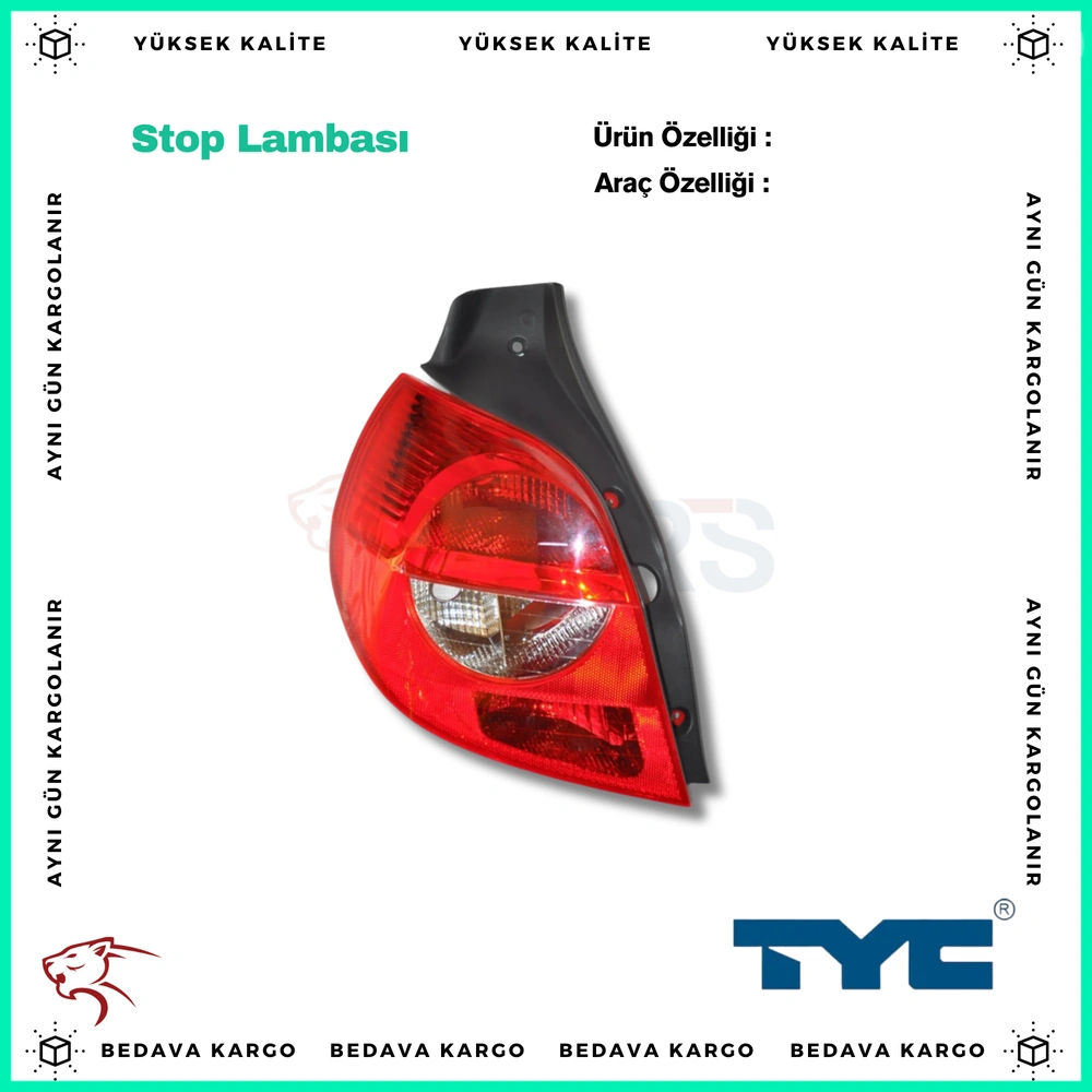 Stop Lambasi Sol Renault Clio 3 Hb 05-08 - 8200459962 - Yedek Parça