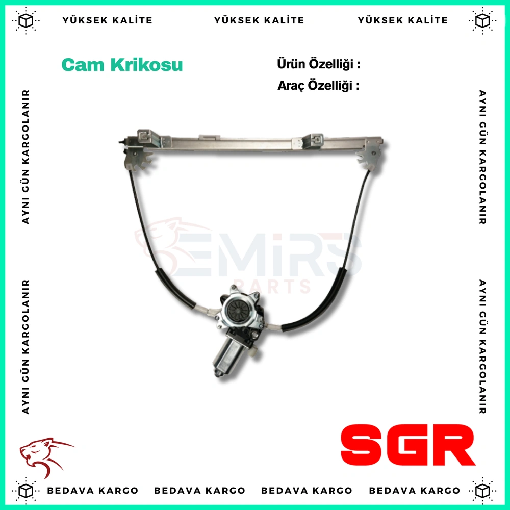 Cam Krikosu On Sol Motorlu Renault R19 - 7702253021 - Yedek Parça