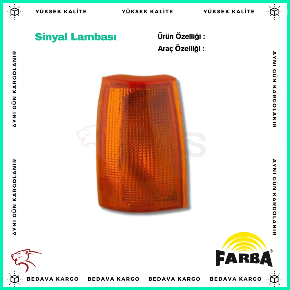 Sinyal Lambasi Sol Duysuz Renault R9 Sari - 7700682927 - Yedek Parça