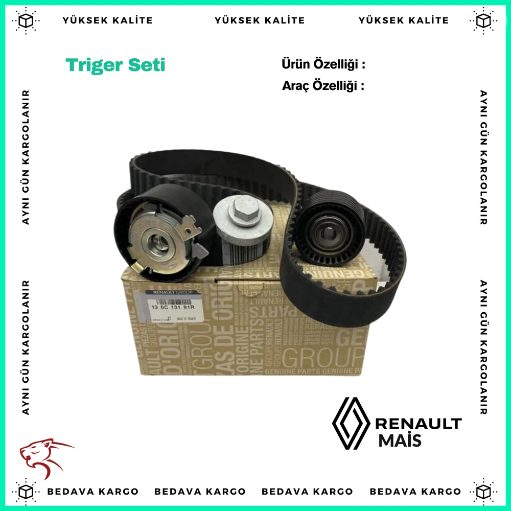 Triger Seti Renault Clio 2 3 Megane 1 2 3 Laguna 1 2 Scenic 1.4 1.6 K4m K4j - 130C13191R - Yedek Parça