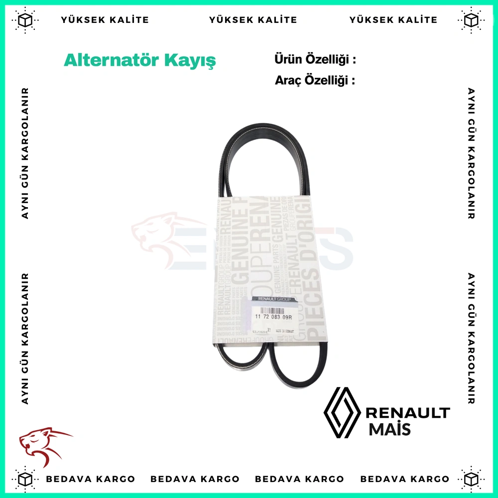 Alternator V Kayisi 6pk1197 Renault Clio 4 Captur 1.5 DCI K9k - 117208309R - Yedek Parça