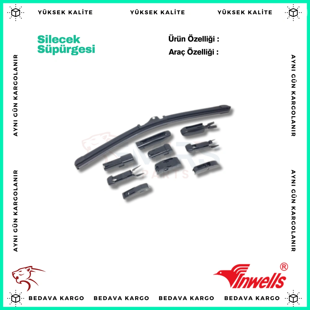 Silecek Supurgesi Muz Tipi 650mm 9 Aparatli - M650A - Yedek Parça
