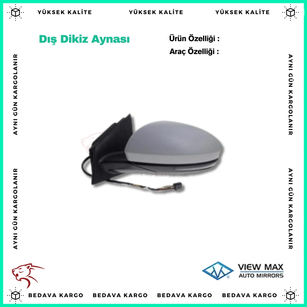 Dis Dikiz Aynasi Sag Elektrikli Isitmali Sicaklik Sensorlu Astarli Dacia Duster 18- - 963017708R - Yedek Parça