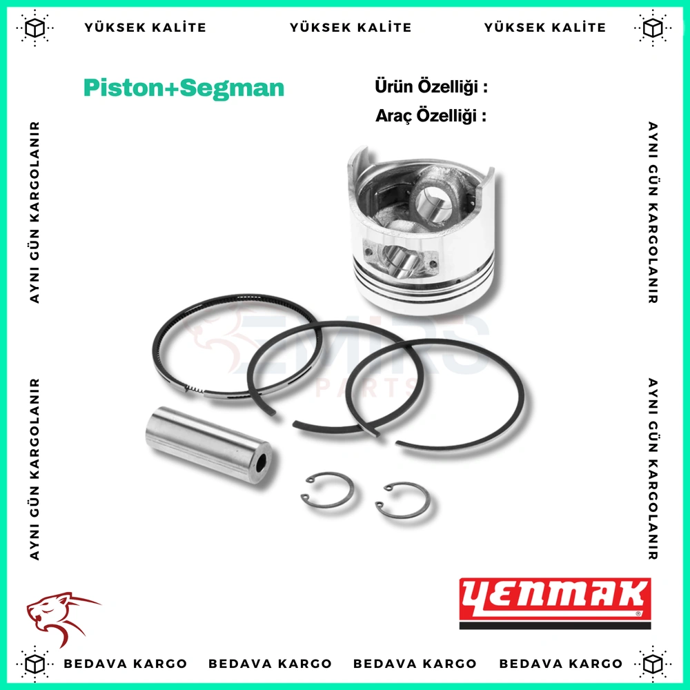 Piston+segman 050 Renault Megane 2.0 Laguna 2.0 F3r - 7701680806 - Yedek Parça