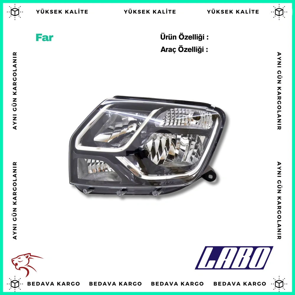 Far Sag Dacia Duster 15- - 260100156R - Yedek Parça
