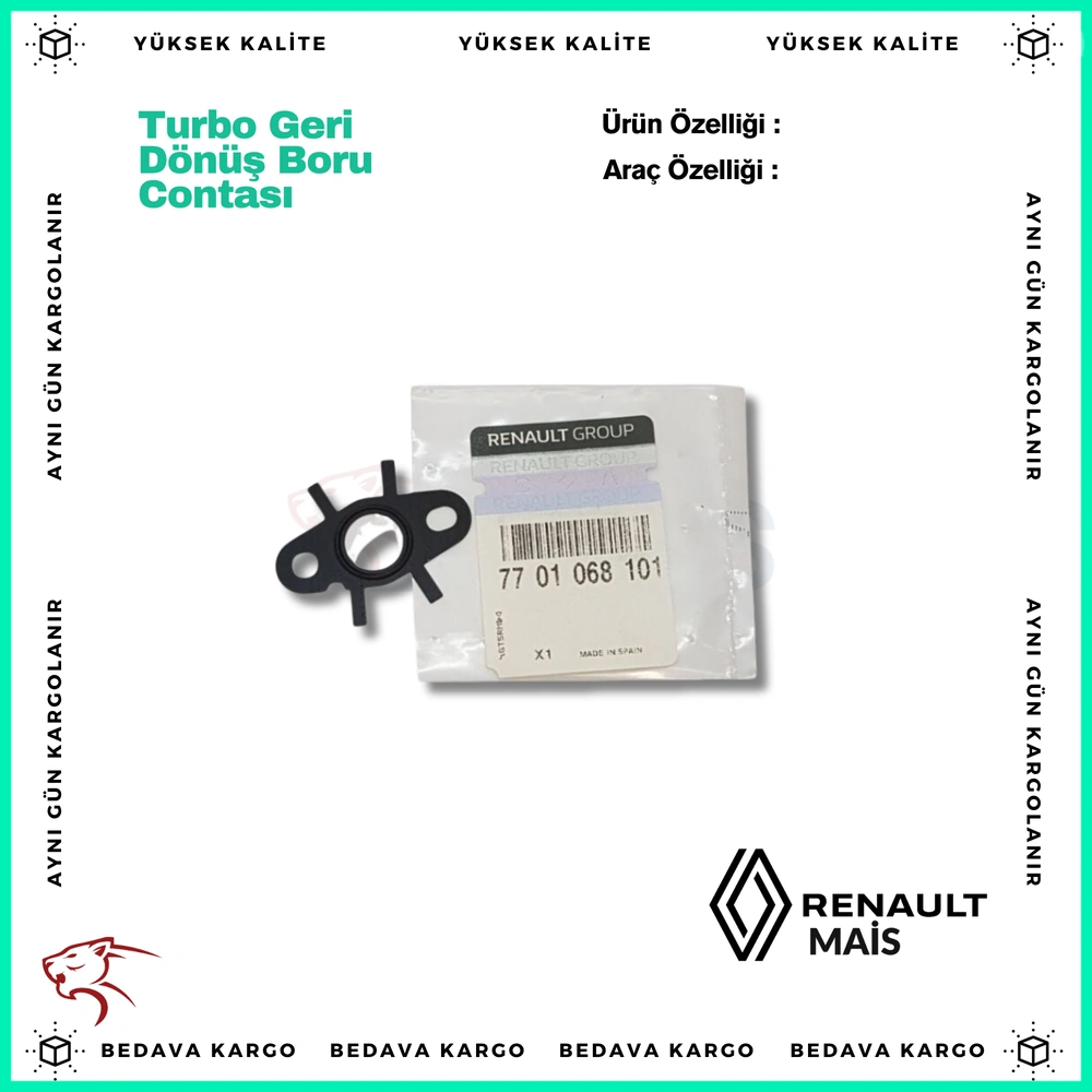 Turbo Geri Donus Boru Contasi Renault - 7701048678 - Yedek Parça