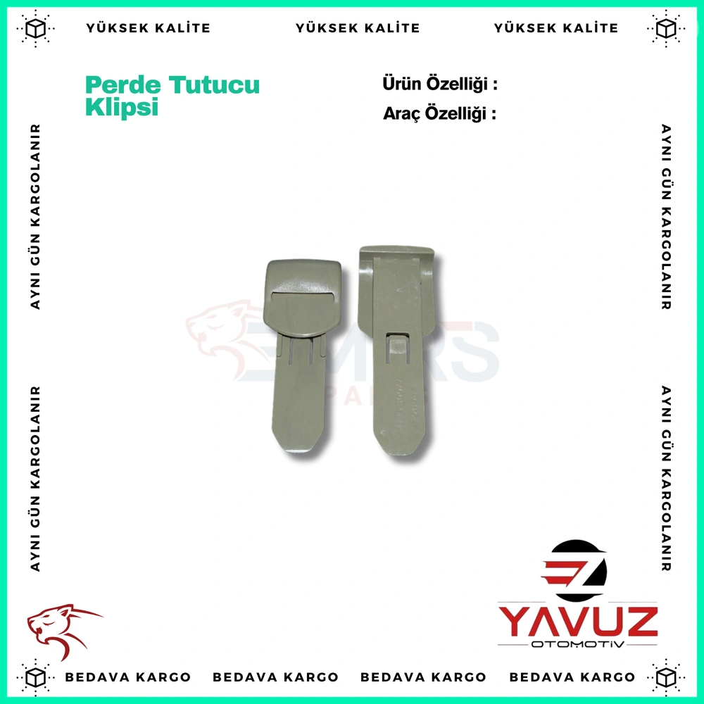 Perde Tutucu Klipsi Renault Megane 3 Fluence Scenic - 3703 - Yedek Parça