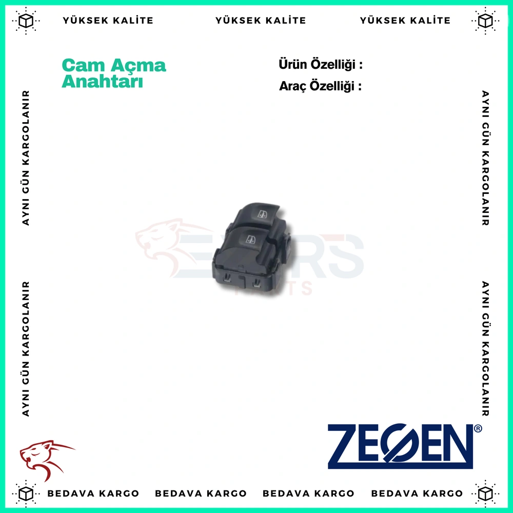 Cam Acma Anahtari Renault Captur Clio 4 Kangoo Symbol 2 Dacia Logan 2 Dokker Sandero Lodgy - 809611667R - Yedek Parça