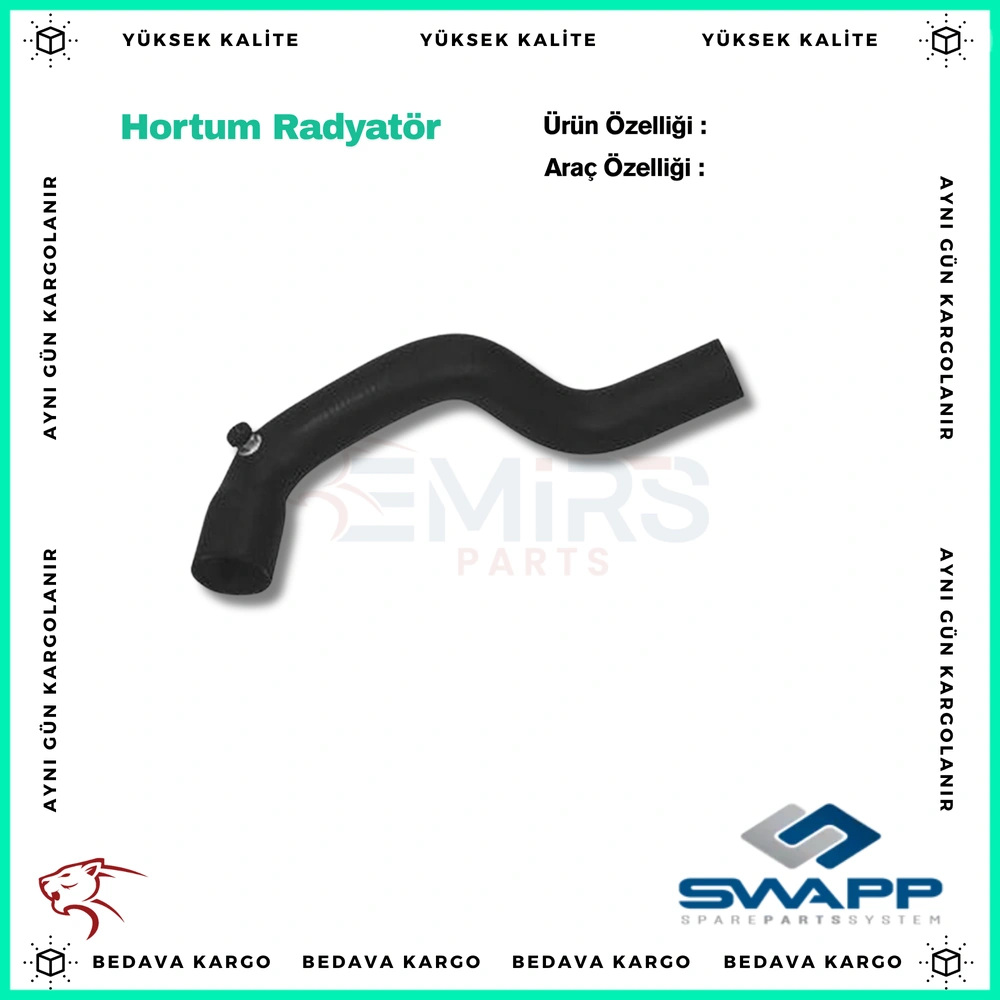 Hortum Radyator Ust Vidali Renault R21 - 7700783013 - Yedek Parça