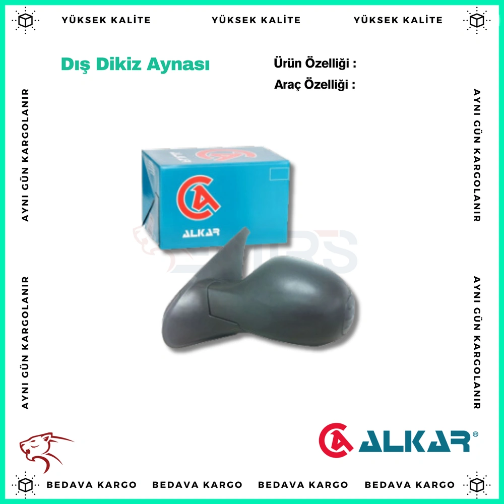 Dis Dikiz Aynasi Sol Mekanik Asferik Renault Symbol Thalia 08-14 - 7701070379 - Yedek Parça