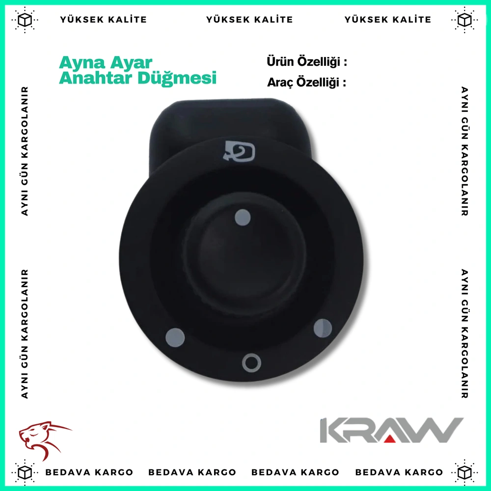 Ayna Ayar Anahtari Dugmesi Renault Clio 4 Captur Modus - 8200676529 - Yedek Parça