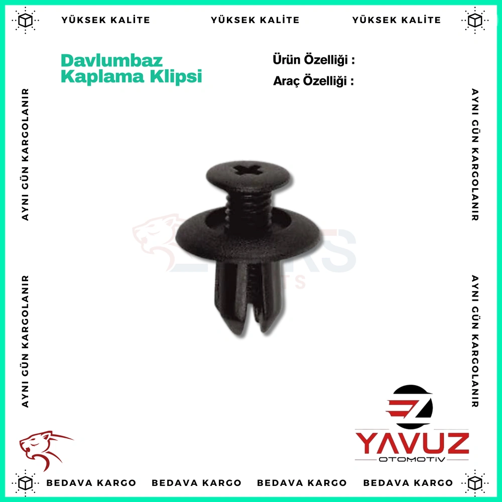 Davlumbaz Kaplama Klipsi Renault - 3082 - Yedek Parça