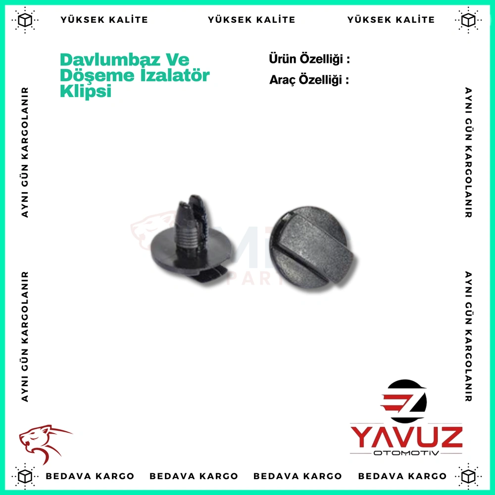 Davlumbaz Ve Doseme Izalator Klipsi - 3059 - Yedek Parça