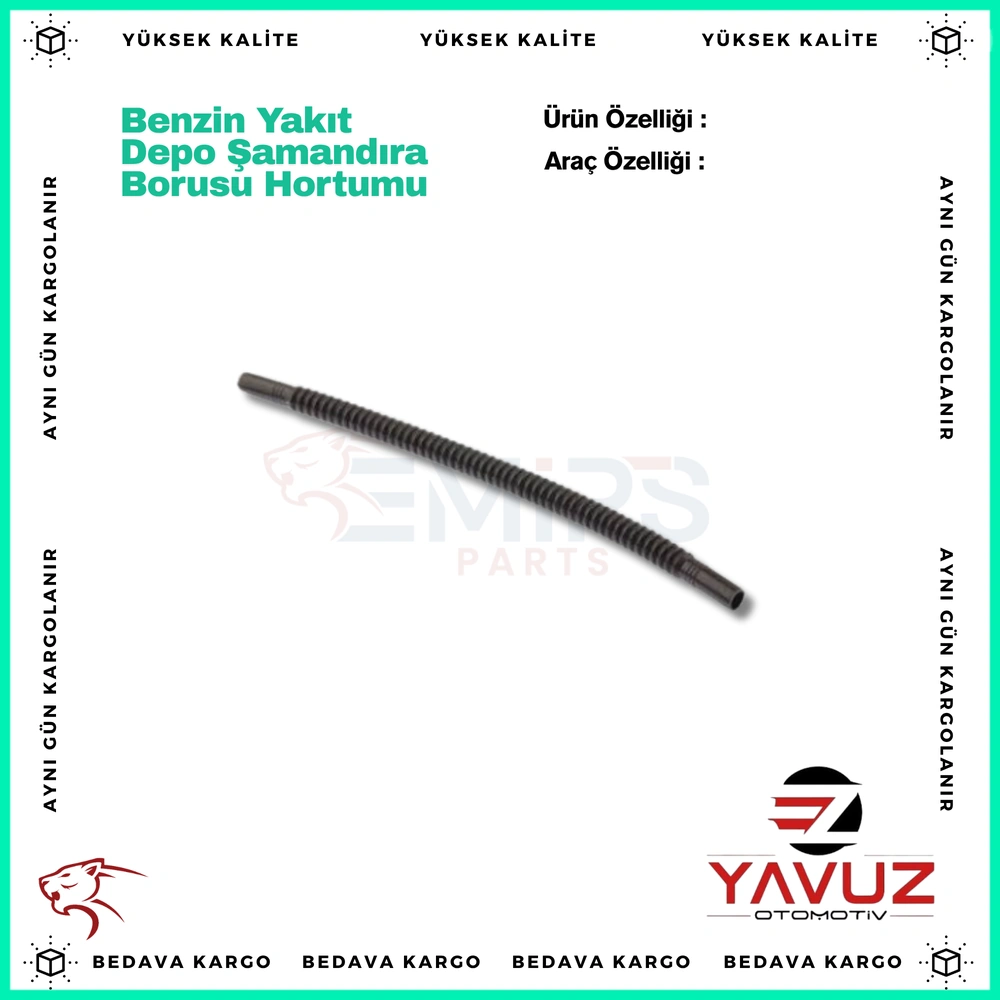 8x21cm Benzin Yakit Depo Samandira Borusu Hortumu - 3728 - Yedek Parça