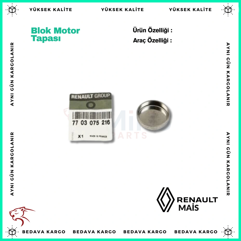 Motor Blok Tapasi Renault Clio 2 Kangoo Megane 2 Laguna - 7703075216 - Yedek Parça