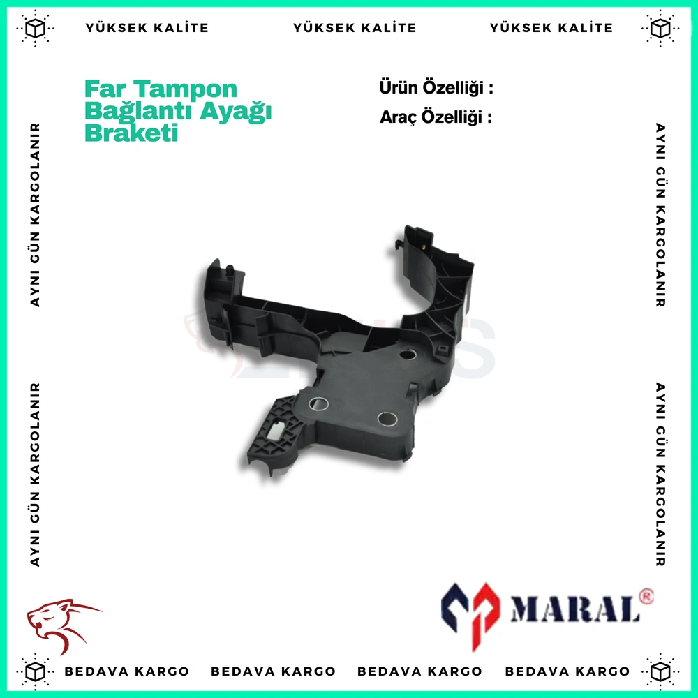 Far Tampon Baglanti Ayagi Braketi Sol Renault Megane - 8200137495 - Yedek Parça