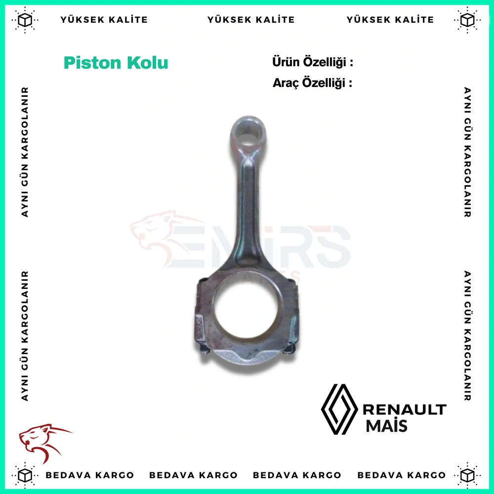 Piston Kolu Renault Clio Megane 2 K4M K4J - 121009455R - Yedek Parça