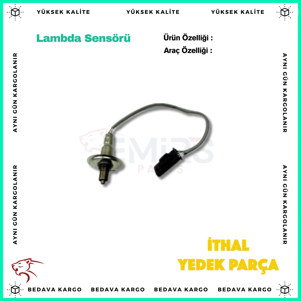 Lambda Sensoru Dacia Dokker Duster Logdy Scenic Megane Iv Talisman 1.3 TCE - 226902746R - Yedek Parça