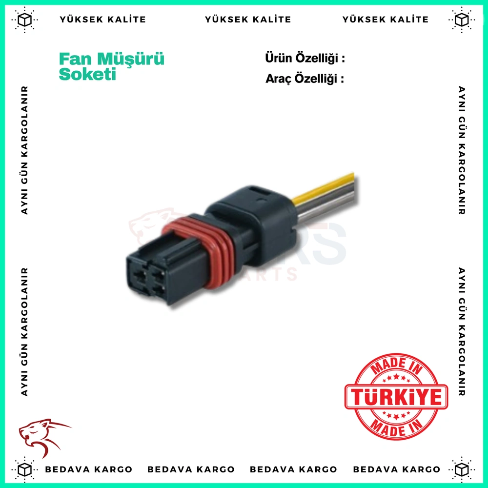 2K011 Fan Motoru Soketi Gri - 2K011A - Yedek Parça