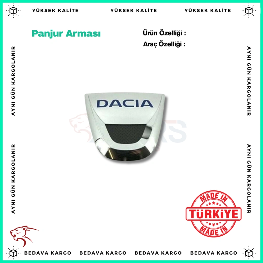 Panjur Armasi On Logosu Dacia Mavi - 8200811907 - Yedek Parça