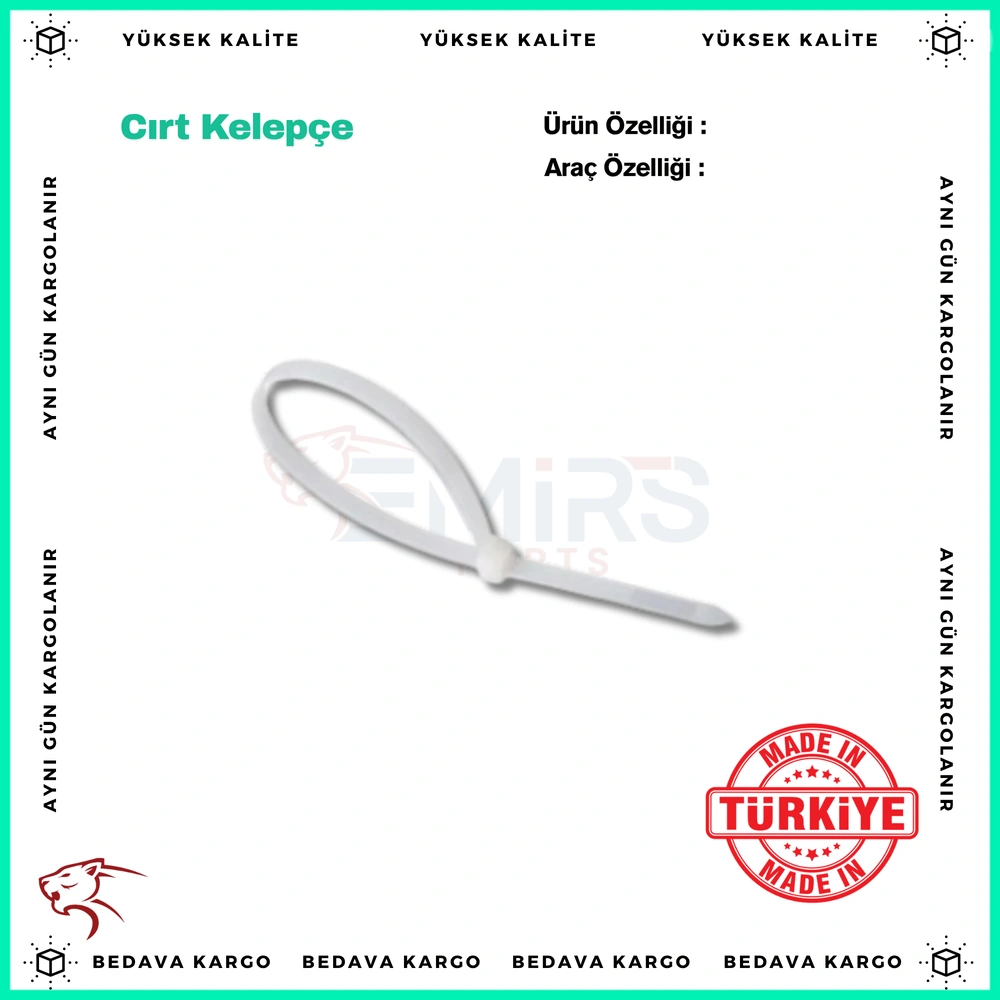 Beyaz Cirt Kelepce 3.6x300mm - PMS 10210 - Yedek Parça